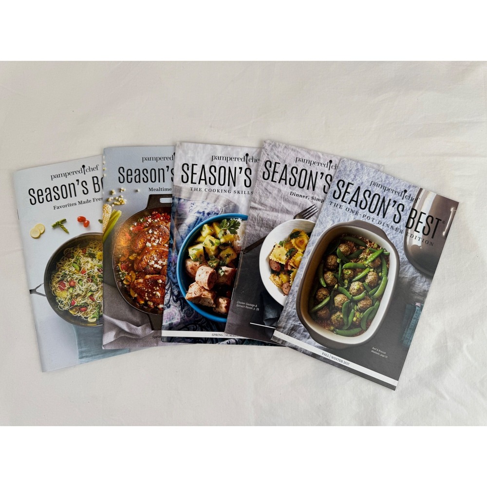 Pampered Chef Season's Best Recipe Booklets Lot of 5 2017-2020 Cookbooks